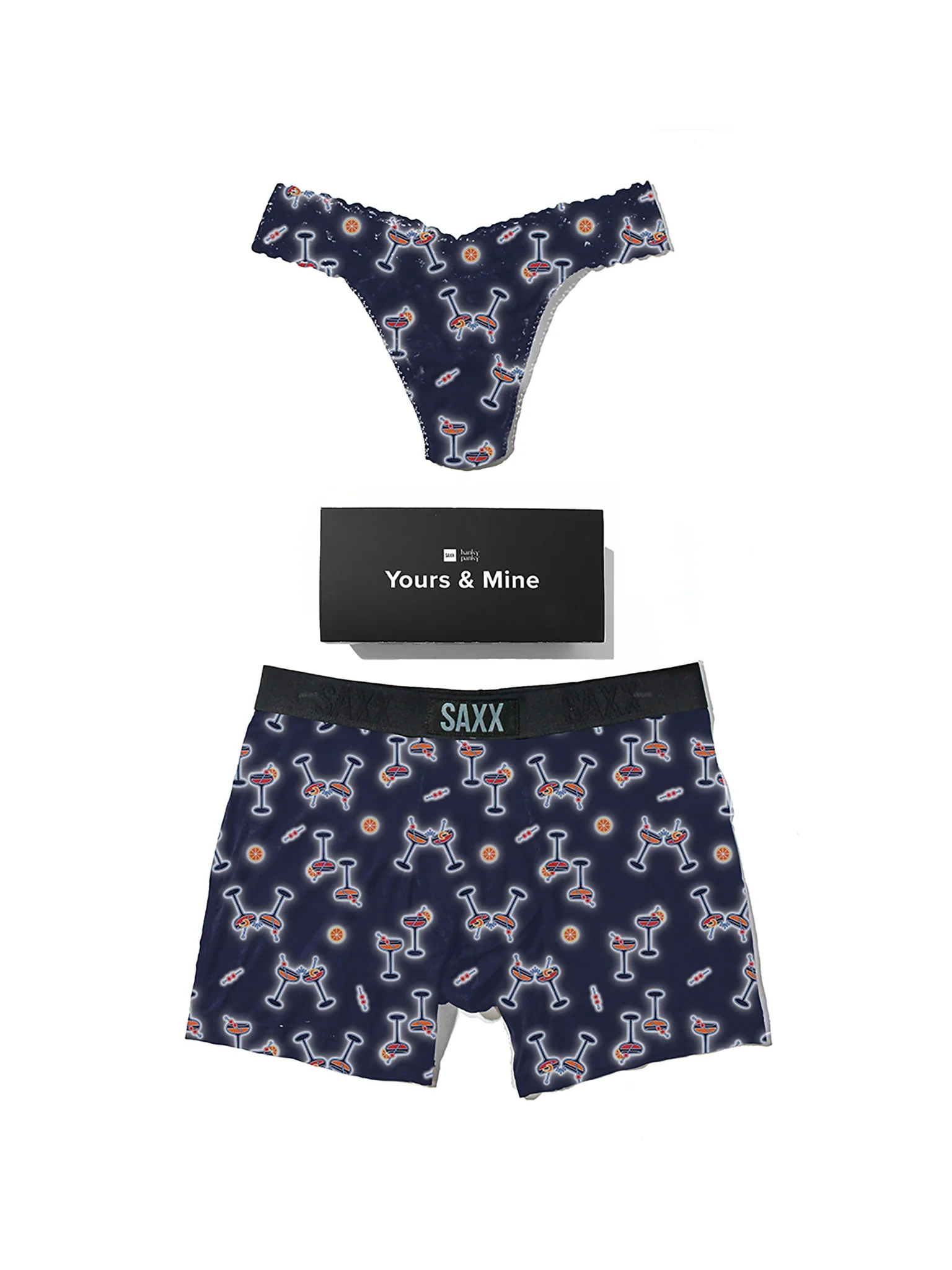 Signature Lace? Original Rise Thong And Saxx Super Soft Vibe Boxer Brief Neon Buzz