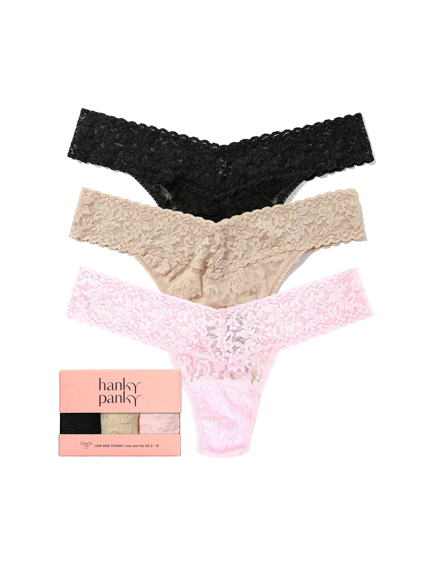 Basically Perfect 3 Pack Signature Lace? Low Rise Thongs