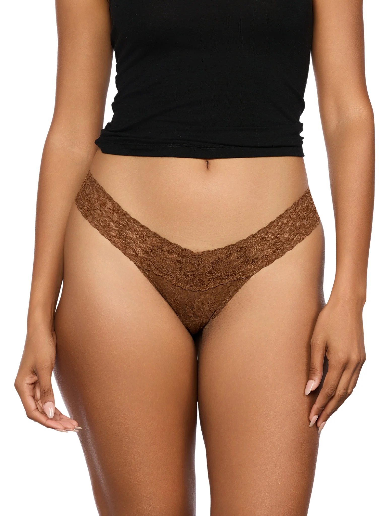 Signature Lace? Low Rise Thong Macchiato Brown
