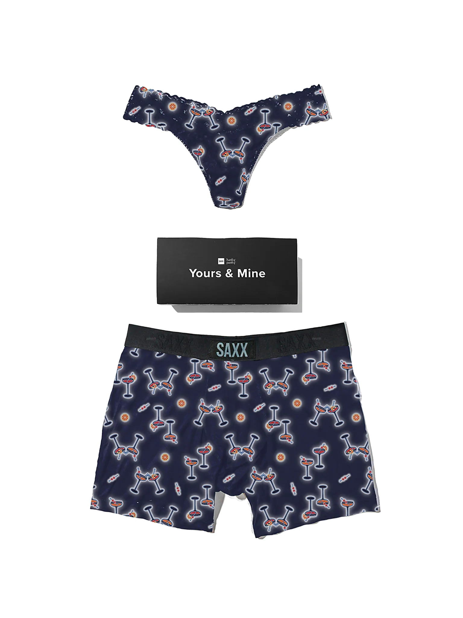 Signature Lace? Low Rise Thong And Saxx Super Soft Vibe Boxer Brief Neon Buzz