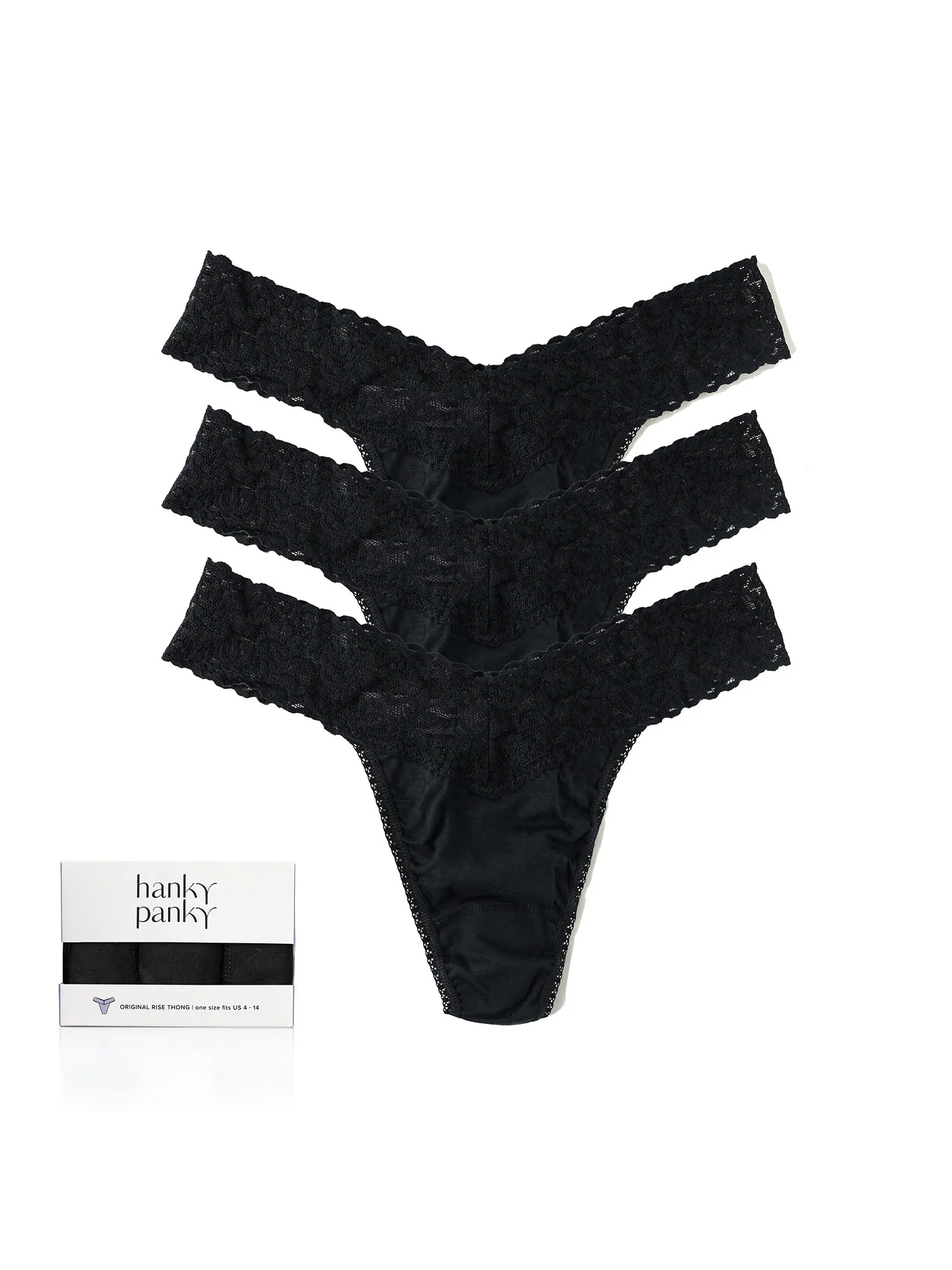 3 Pack Supima? Cotton Original Rise Thongs Black