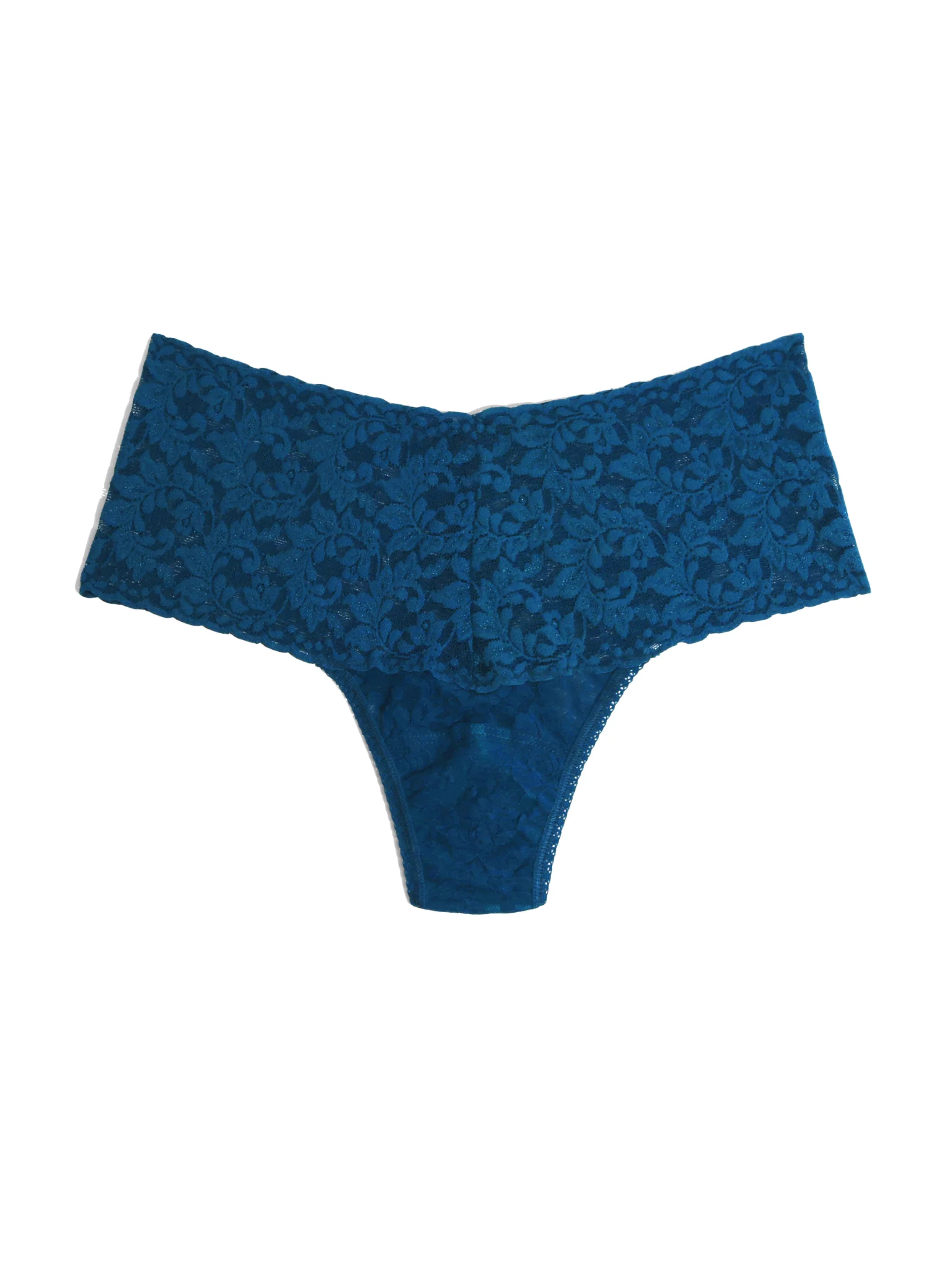 Retro Lace Thong Hot Teal Blue