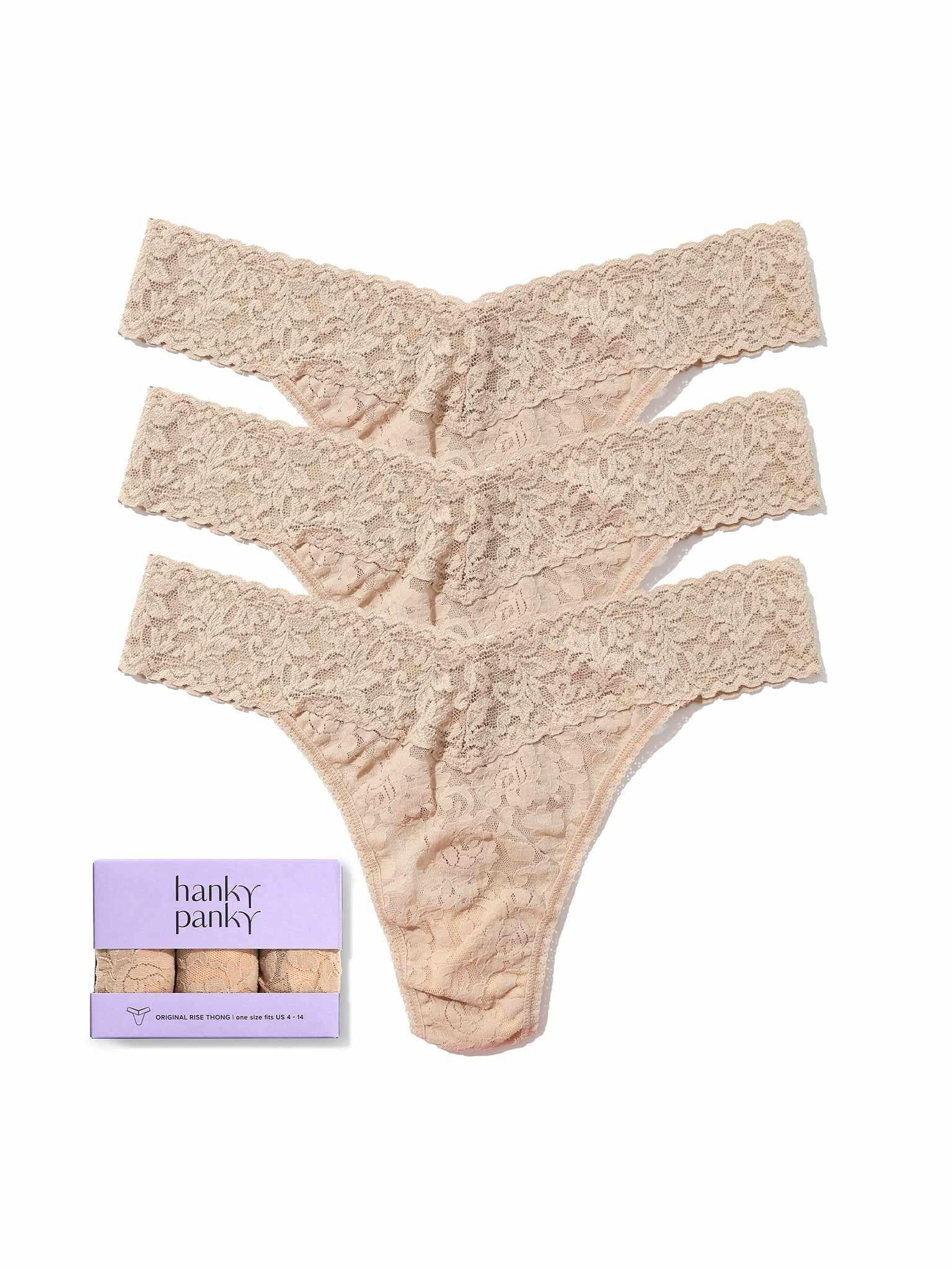 3 Pack Signature Lace? Original Rise Thongs Chai