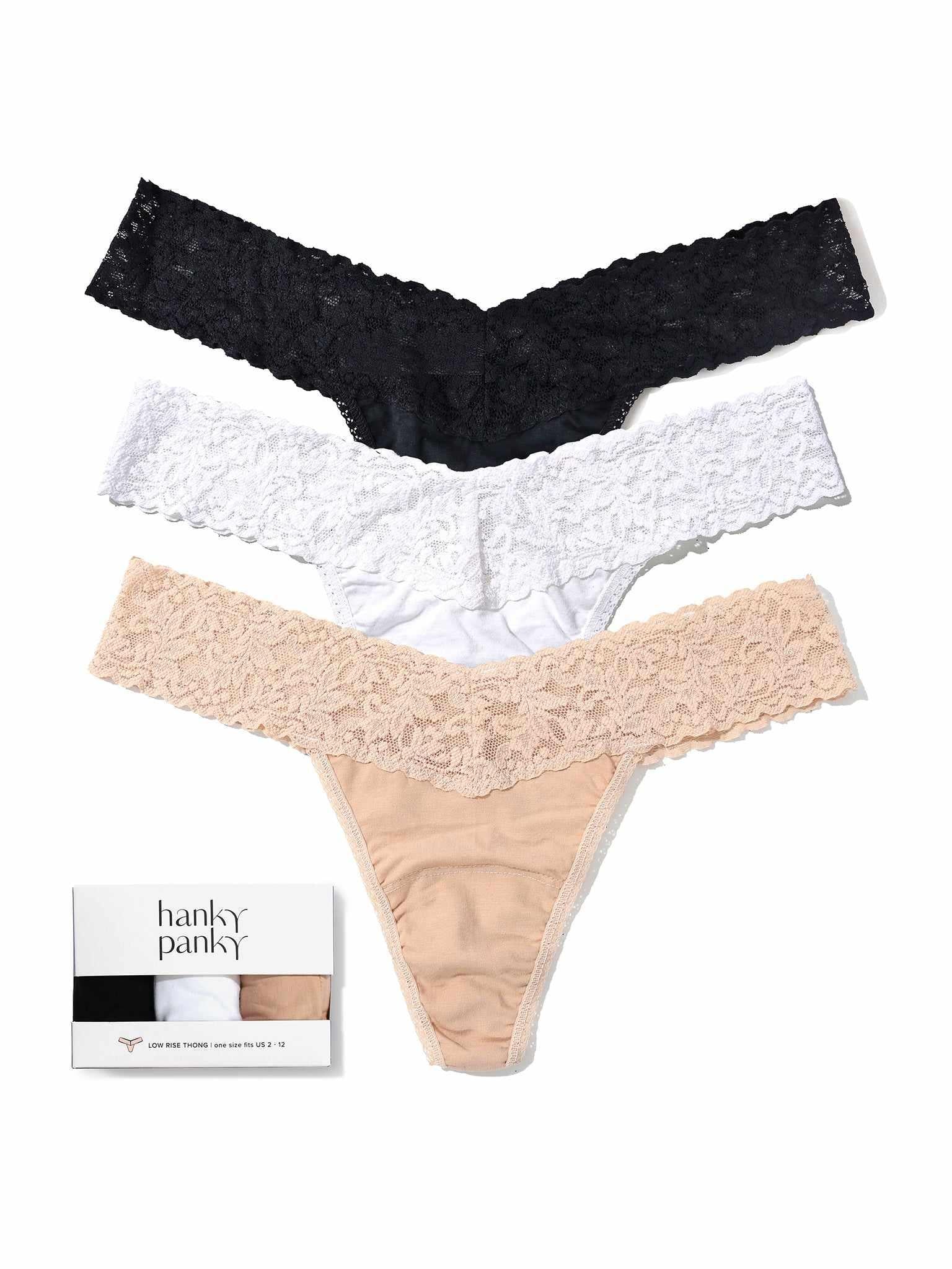 Tr??s Chic 3 Pack Supima? Cotton Low Rise Thongs