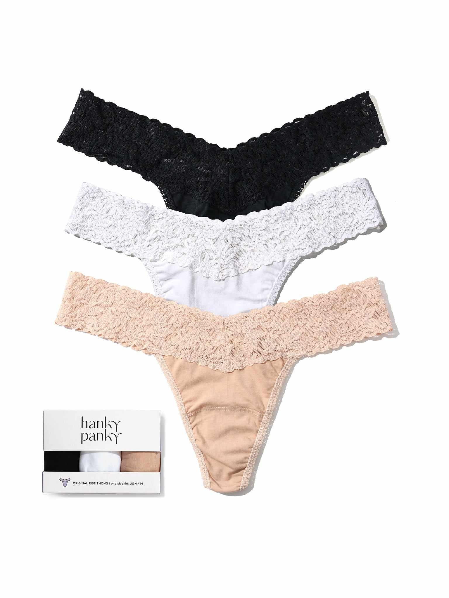 Tr??s Chic 3 Pack Supima? Cotton Original Rise Thongs