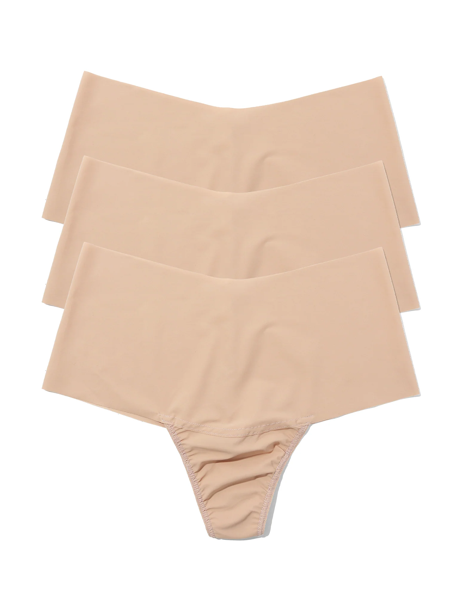 3 Pack BreatheSoft? High Rise Thongs Taupe