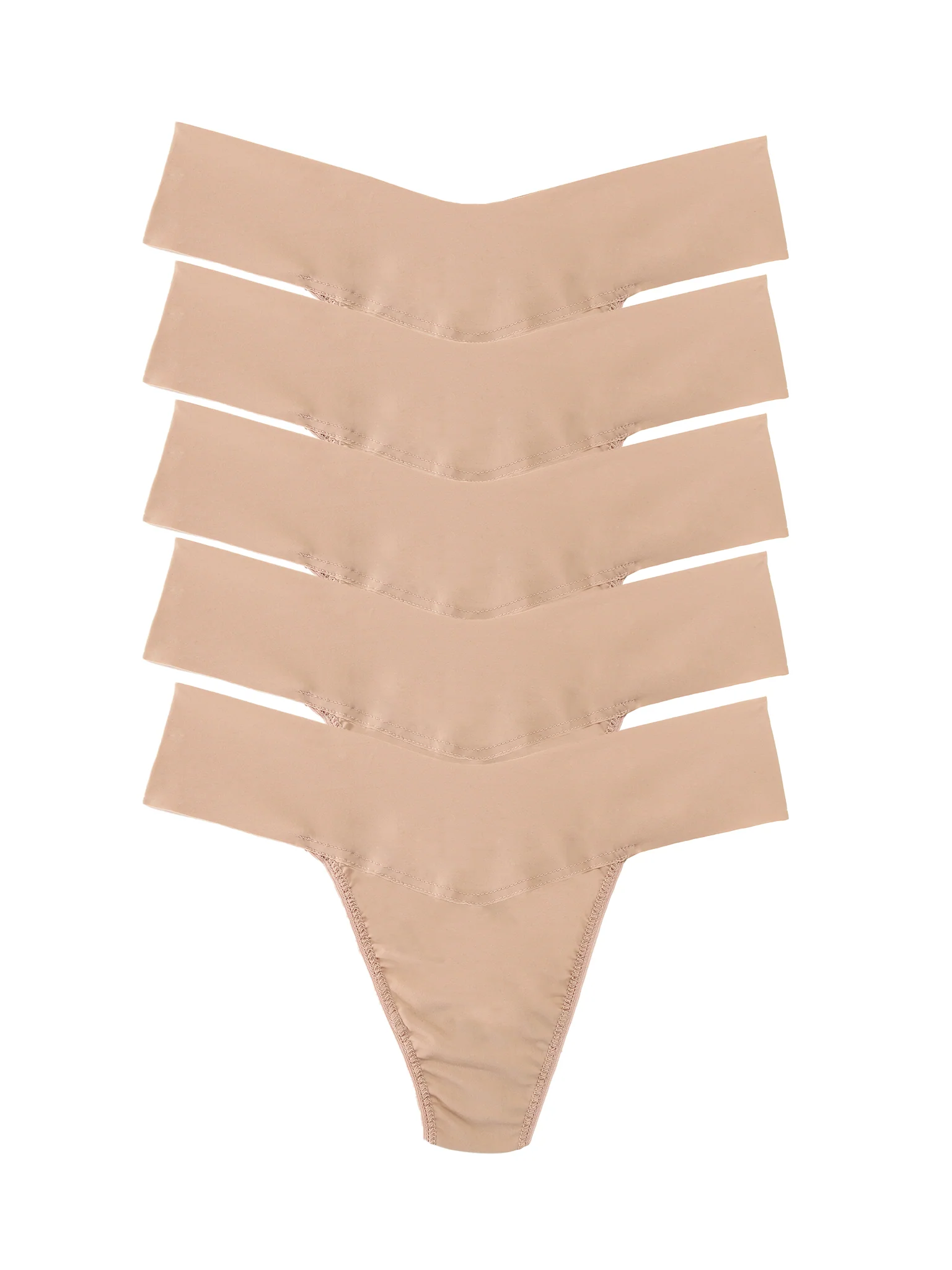 5 Pack BreatheSoft? Natural Rise Thong