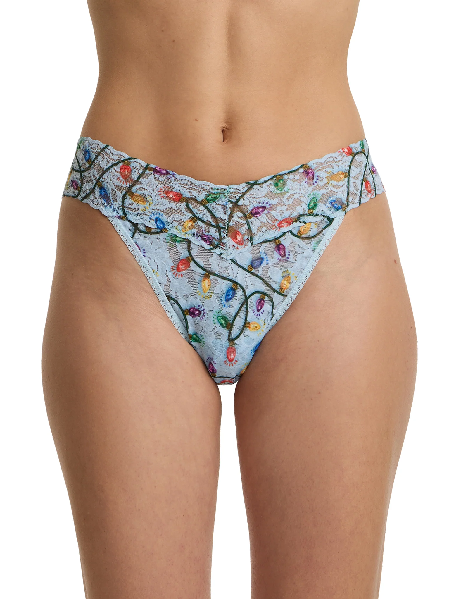 Printed Signature Lace? Original Rise Thong Decked Out Festive Lights Sale