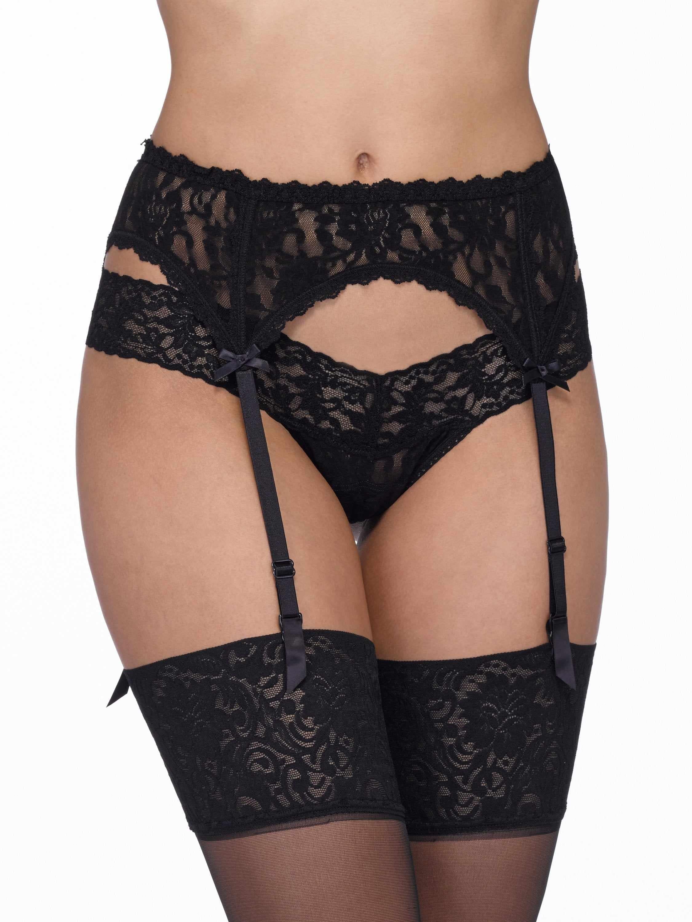 Signature Lace? Garter Belt Black