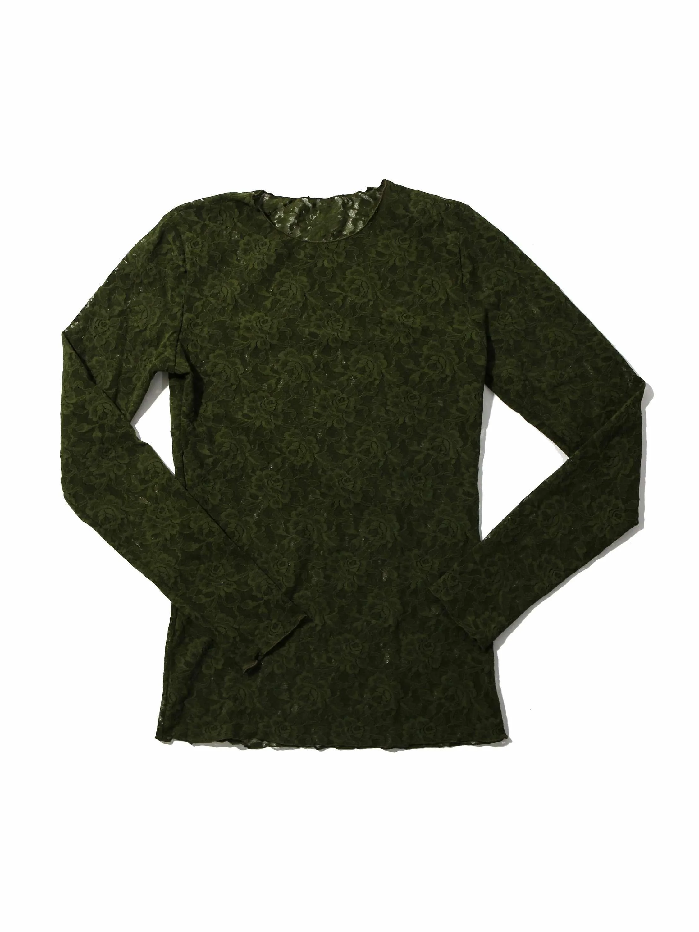 Signature Lace? Long Sleeve Top Woodland Green