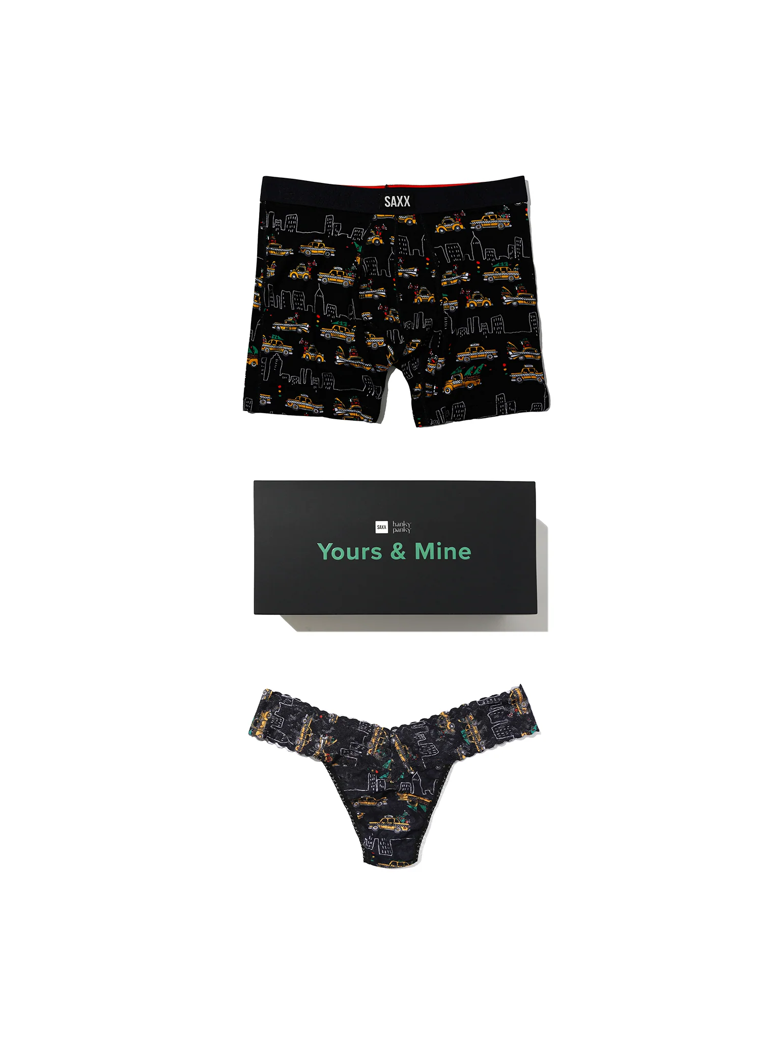 Signature Lace? Low Rise Thong And Saxx Super Soft Vibe Boxer Brief Hail The Holidays - Black Sale