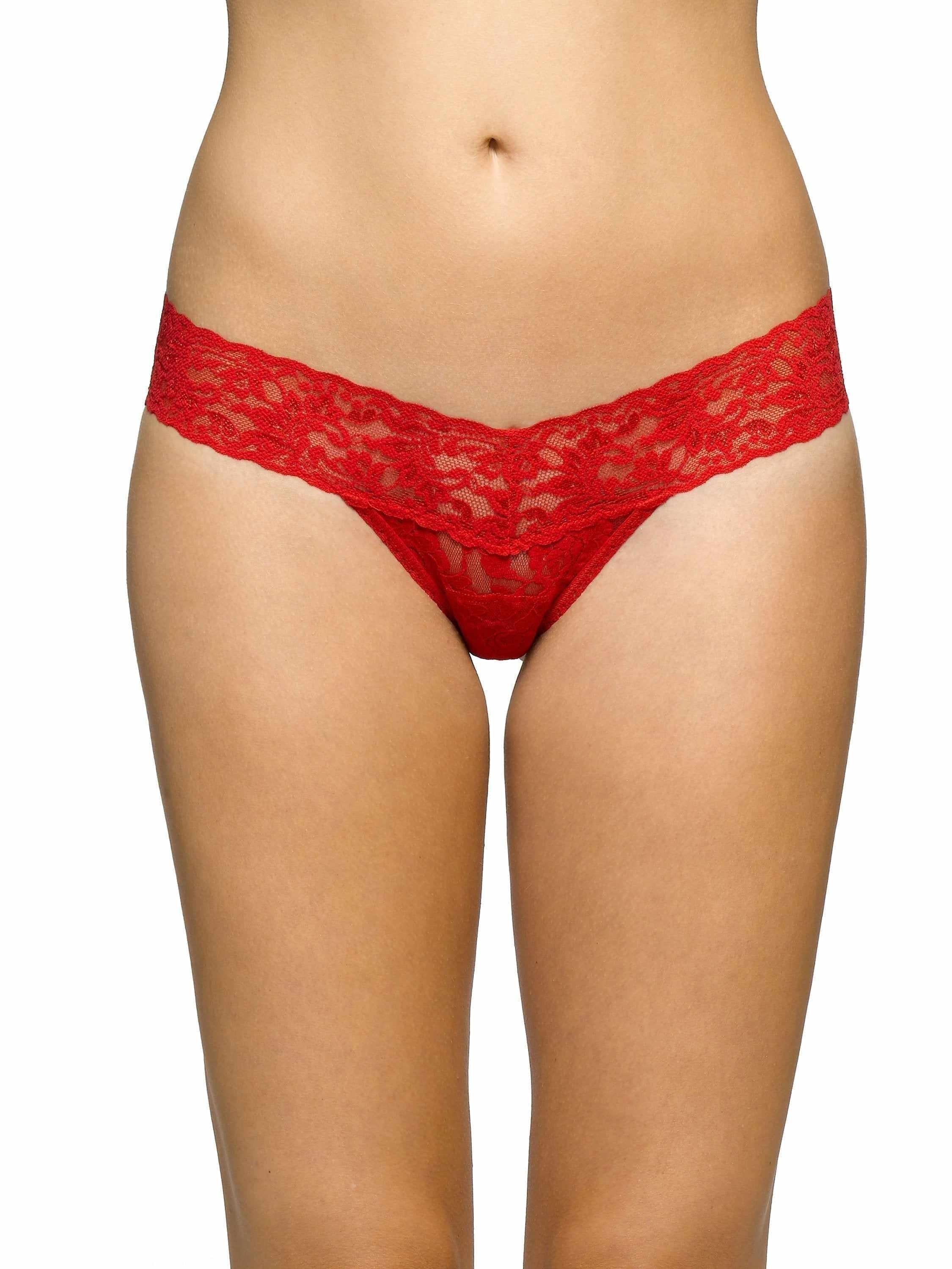 Signature Lace? Low Rise Thong Red