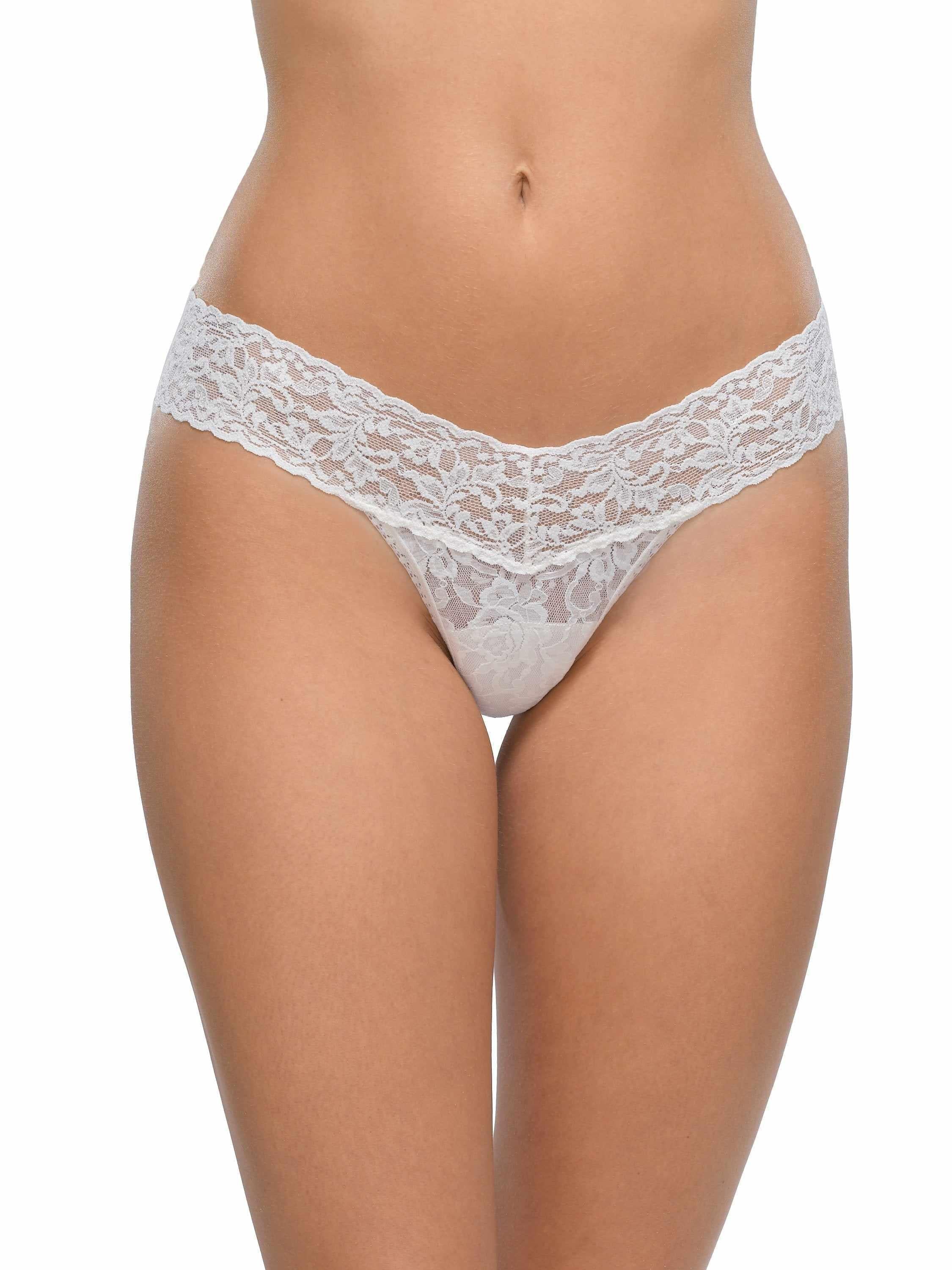 Signature Lace? Low Rise Thong White