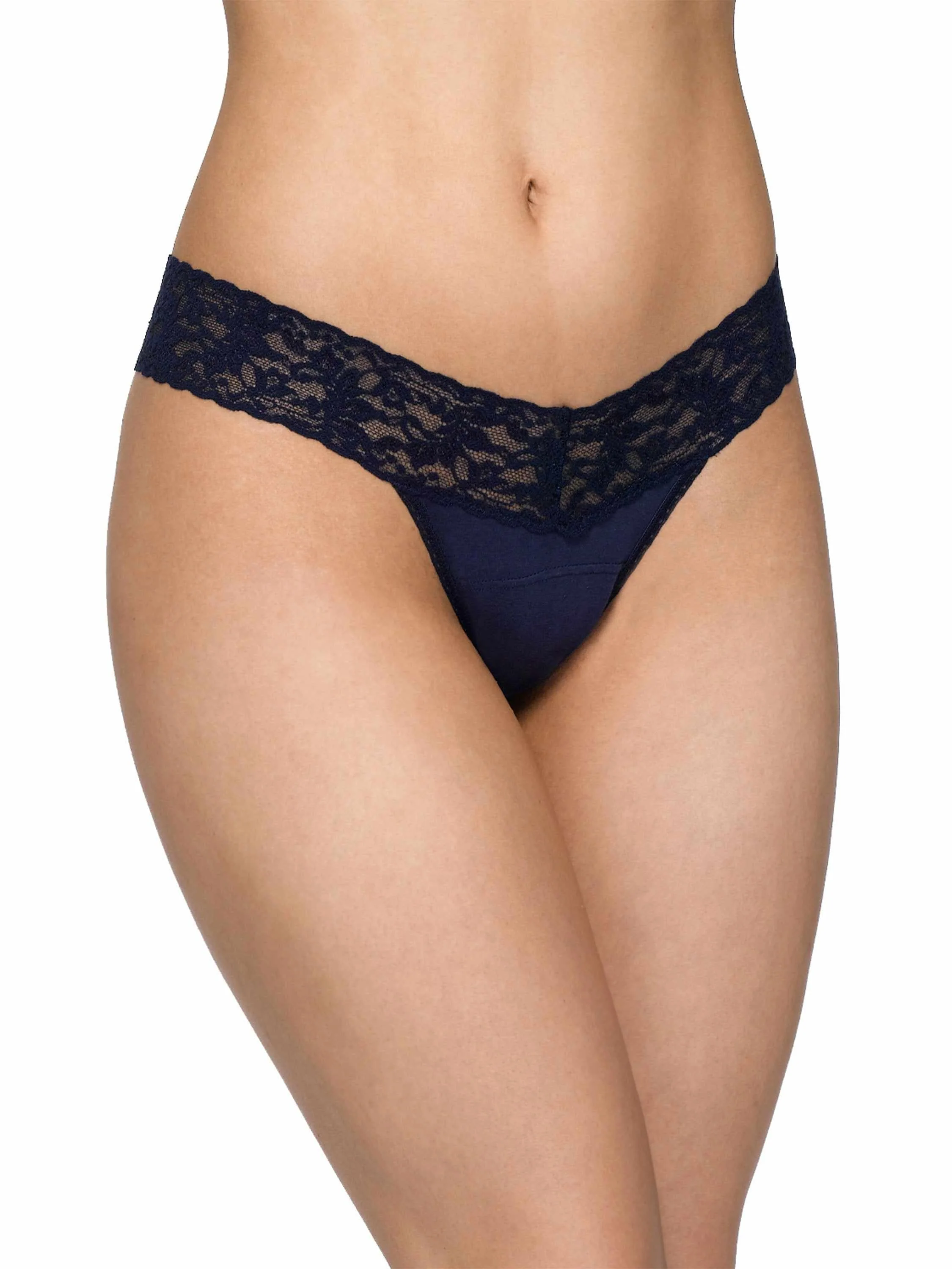 Supima? Cotton Low Rise Thong Navy