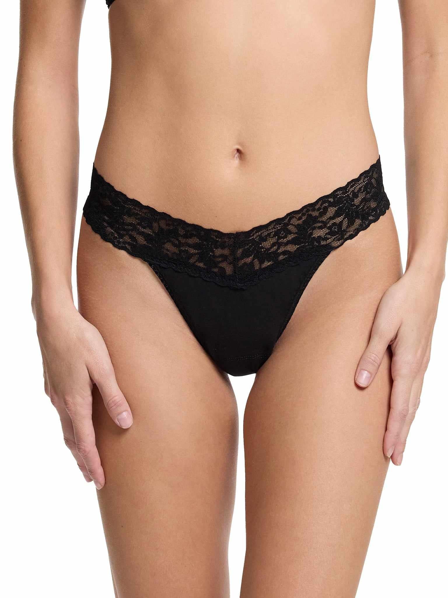 Supima? Cotton Original Rise Thong Black