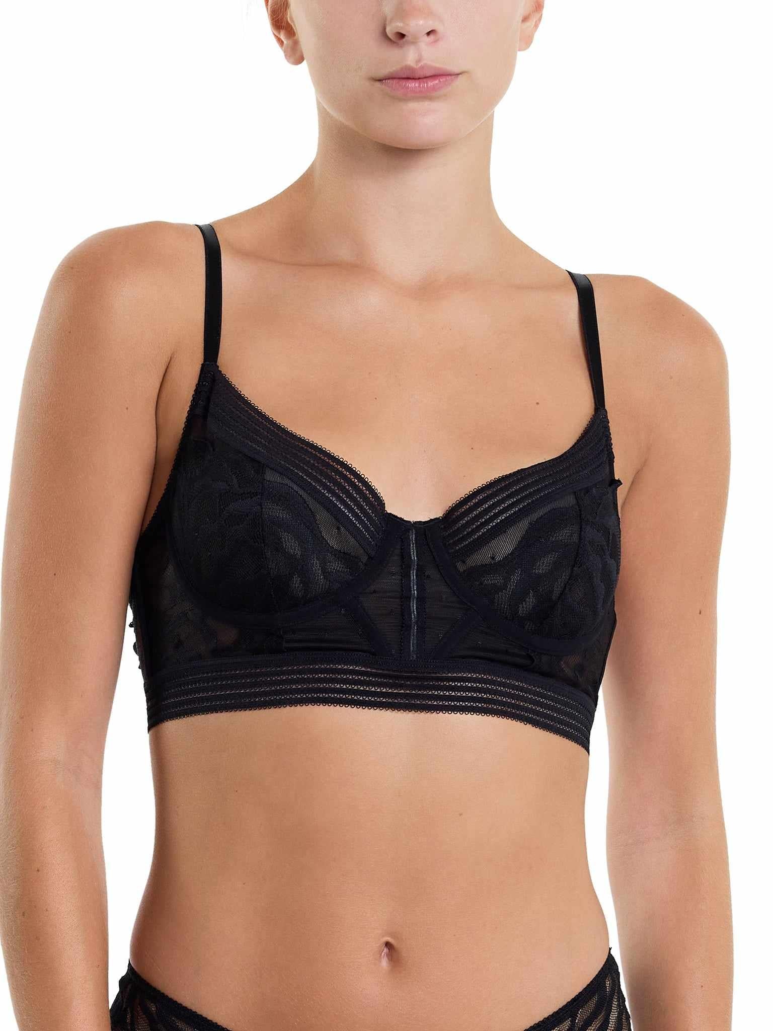 &oh? Glamorous Grunge Longline Underwire Bra Black Sale