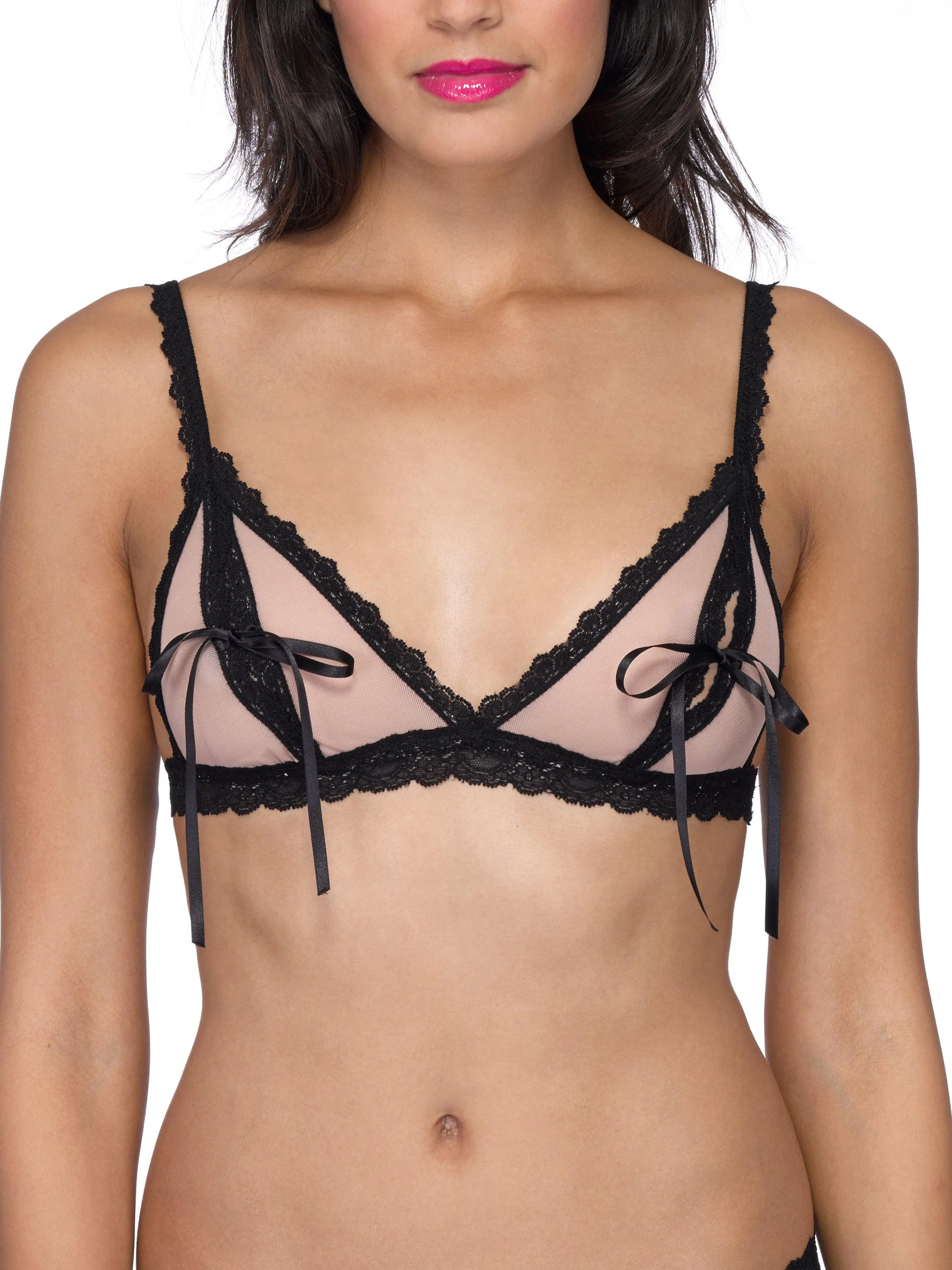 &oh? Nude Illusion Tie Bralette