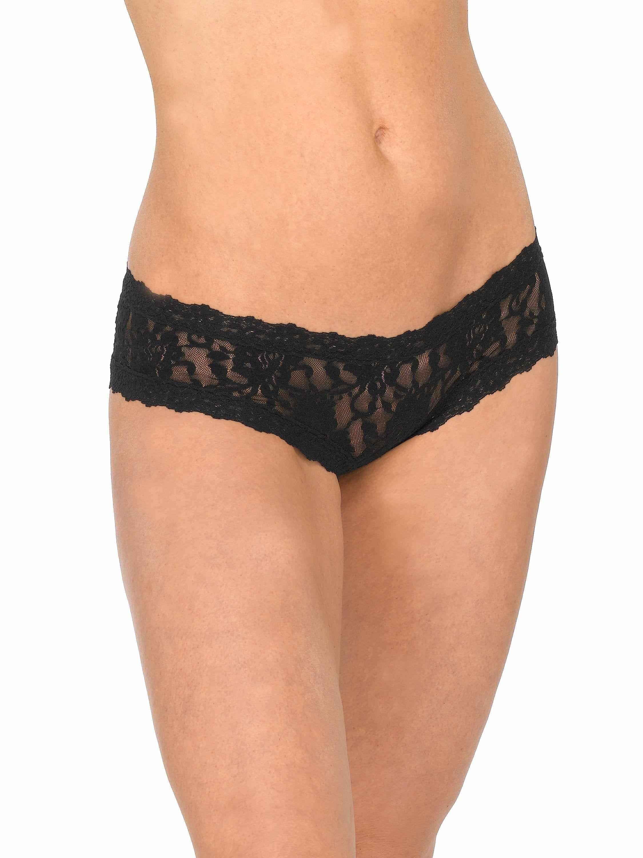 &oh? Signature Lace? Crotchless Cheeky Hipster Black