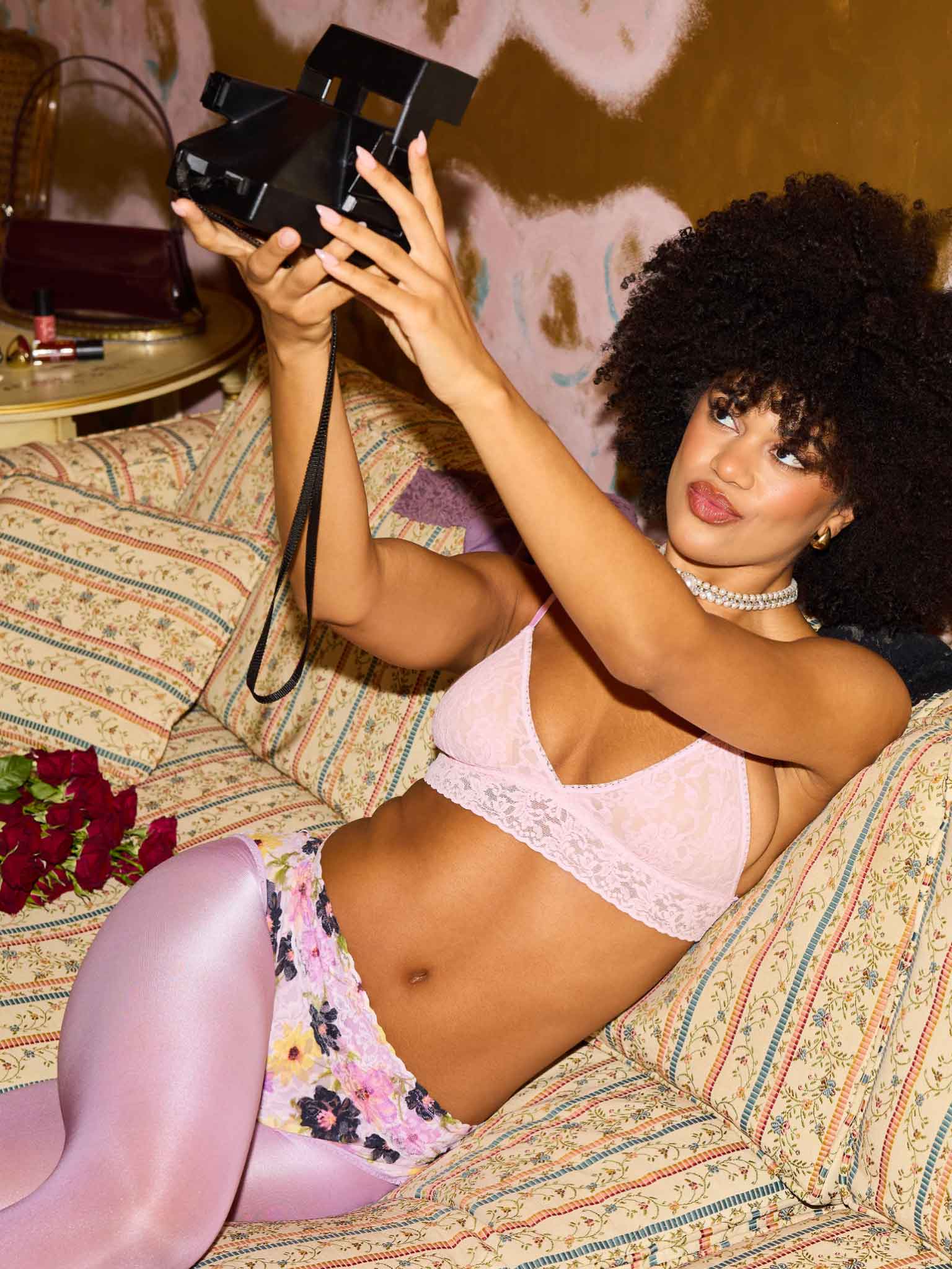 Printed Signature Lace? French Brief Pressed Pink